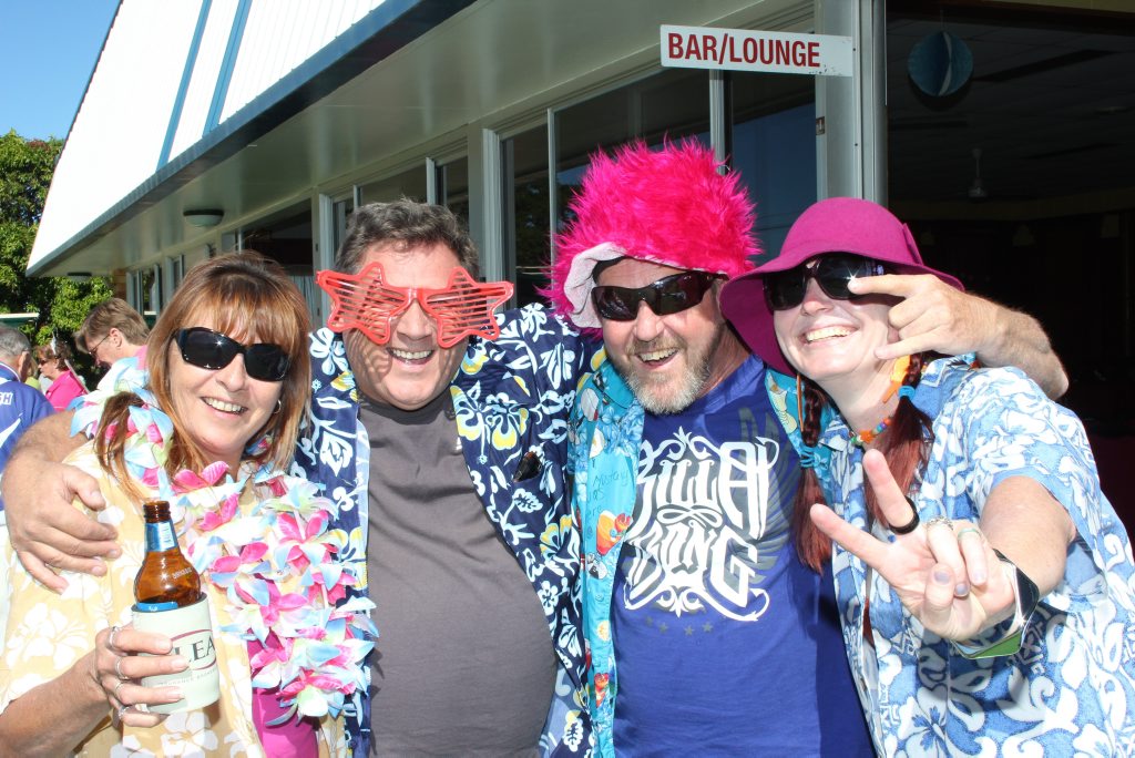 The VIC team, Wendy Maclachlan, Al Morris, Mark Abbott and Boni Holmes, go Hawaiin at the Crime Stoppers Lawn Bowls Fundraiser last year. The VIC team, Wendy Maclachlan, Al Morris, Mark Abbott and Boni Holmes, go Hawaiin at the Crime Stoppers Lawn Bowls Fundraiser last year.